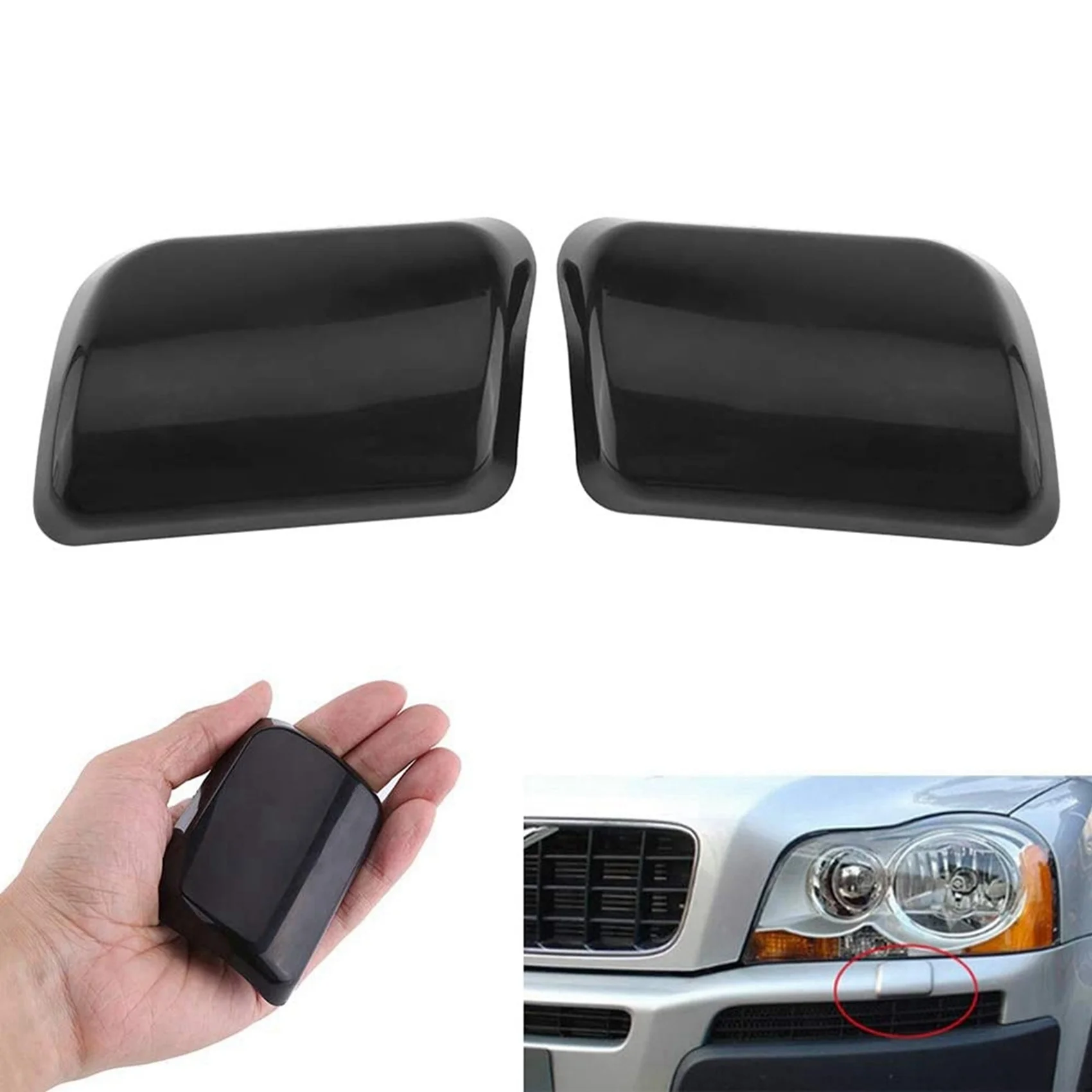 AED8-Side For VOLVO XC90 2002-2006 Front Bumper Headlight Lamp Washer Jet Nozzle Cover Cap