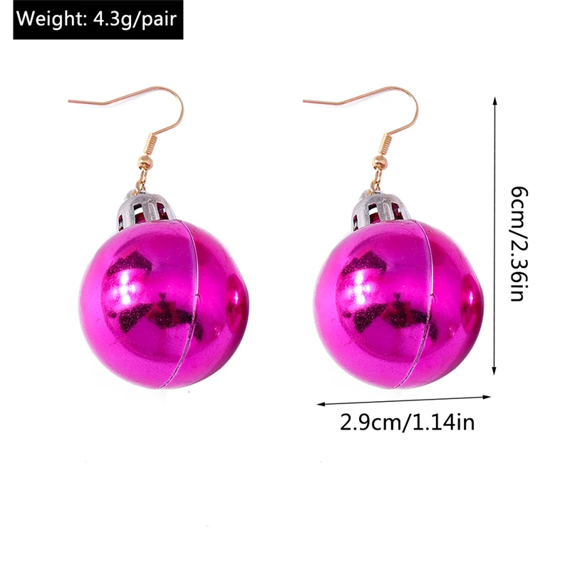 Fashion Christmas Ball Drop Earrings for Women Girls New Year Party Festival Jewelry Gifts