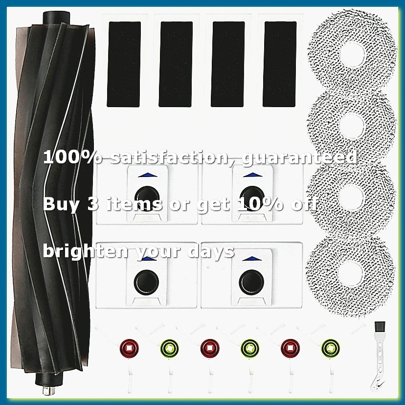 Replacement Parts for T20 OMNI/T20/T20 Max/T20 Pro Vacuum Main Side Brush Mop Pad Filter Dust Bag