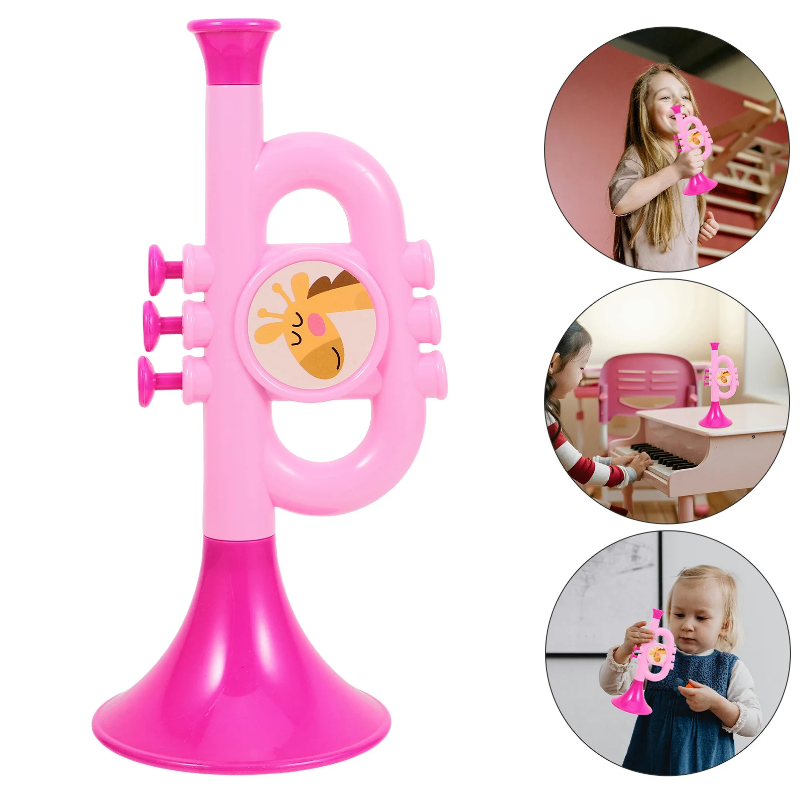 

Children Blow Horn Fun Cartoon Trumpet Plaything Party Favor Realistic Sound Portable Instrument for Kids Cartoon Trumpet Toy