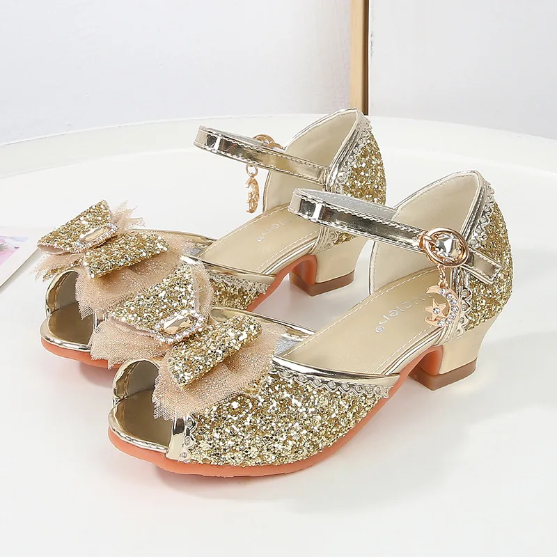 Kids'Casual Sandals Girls PU Leather Spring Fashion Outdoor Breathable Anti-slip Blue Pink Silver Golden Size 25-37
