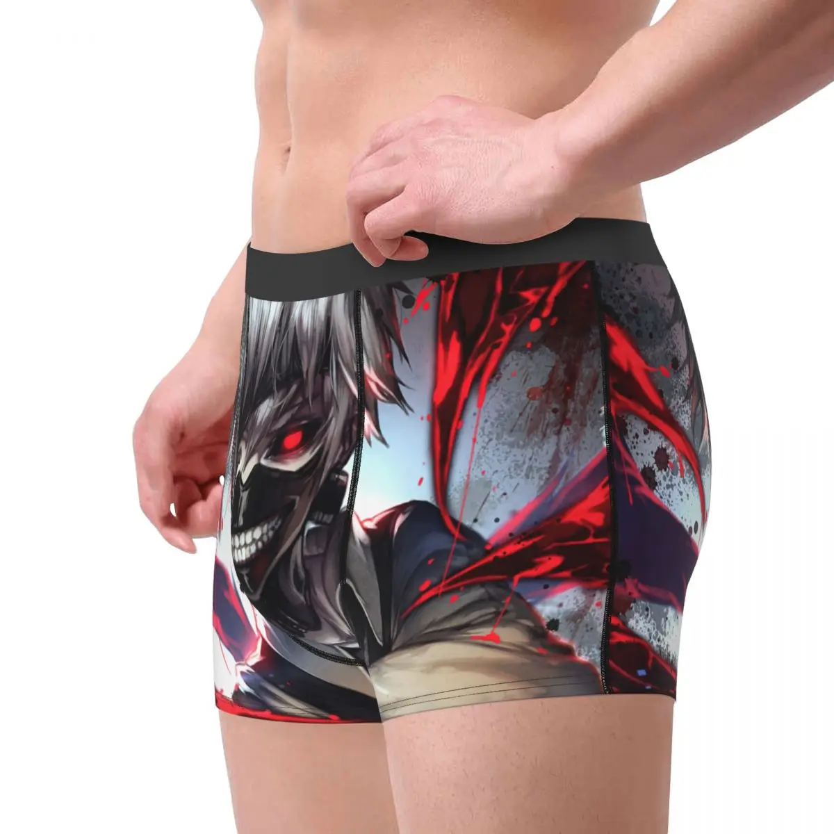 Anime Tokyo Ghoul Kaneki Ken Men\'s Underwear Boxer Shorts Panties Novelty Breathable Underpants for Homme S-XXL