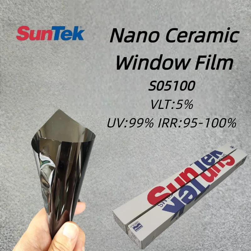 قسط Suntek VLT5% رفض الحرارة العالية نانو السيراميك السيارات نافذة الفيلم IRR99% الأشعة فوق البنفسجية كتلة لنوافذ السيارات والزجاج المنزل PET