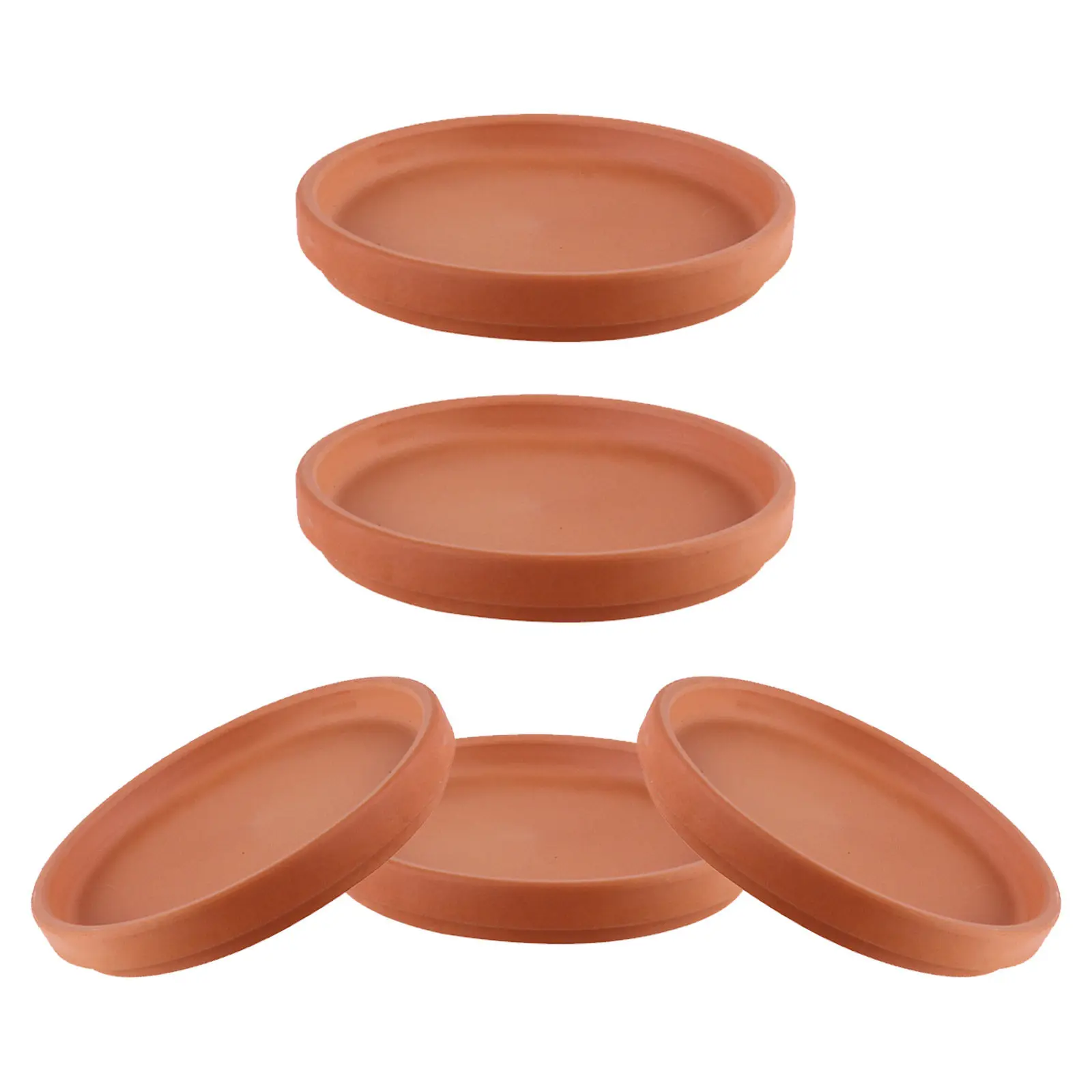 5 Pcs Clay Potting Tray Small Saucer For Plants Pot Holder Gardening Planter Trays Chocolate Pots Terracotta Saucers Flowerpot