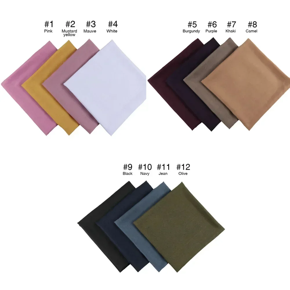 110*110cm Square Viscose Cotton Hijab Scarf Women Muslim Solid Color Shawls Wraps Headband Soft Head Scarf Islam Scarves Bandana