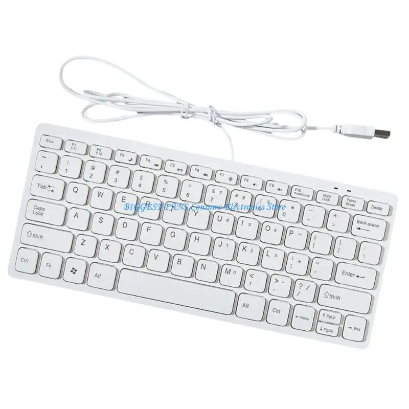 Wireds USB Mini Keyboards 78 Thin Design for Desktop Laptop Ergonomic and Portable