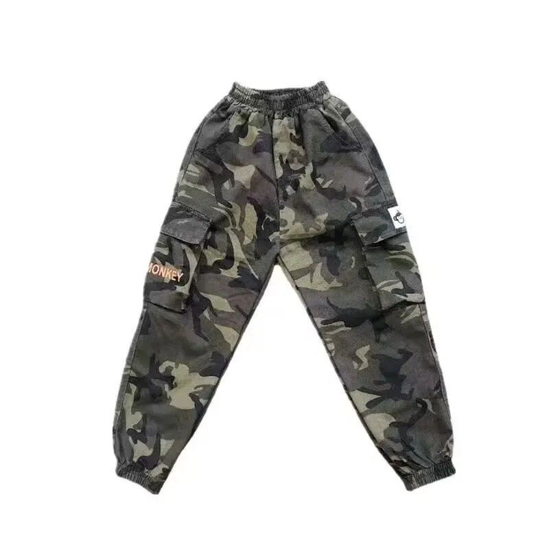 Pantalones Cargo de camuflaje para niños, pantalones deportivos informales holgados para bebés, pantalones gruesos para niños, primavera y otoño,