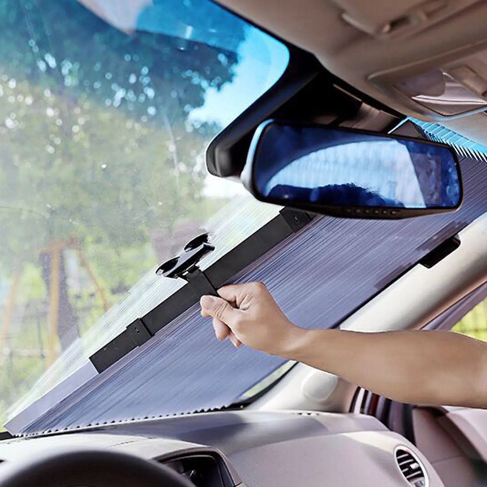 Car Windshield Sunshade Curtain Aluminum Foil Film Heat Insulation UV  Curtain for Summer Car Interior Accessories