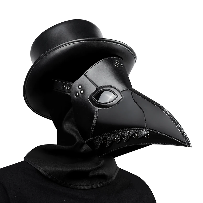 

Medieval Steampunk Plague Doctor Mask Cosplay Halloween Leather Hat Beak Disguise Funny Masquerade Mask For Face Carnival Prop