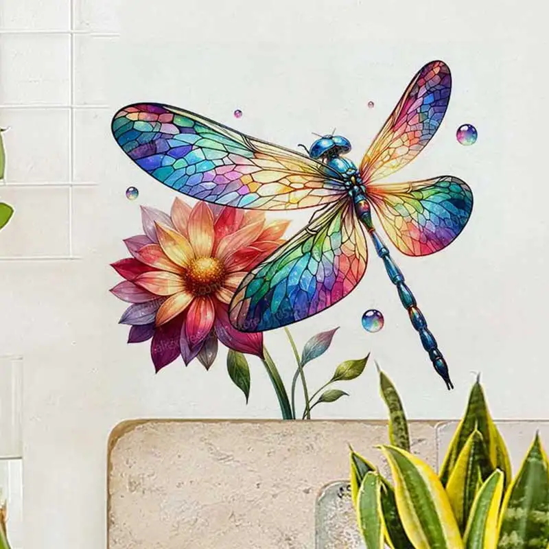 

Dragonfly Wall Stickers Home Decor Decal for Bathroom Toilet Living Room Cabinet Fridge - Easy to Apply Room Beautifier AA291
