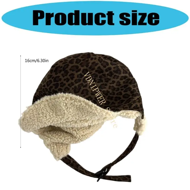 قبعة دافئة من جلد الغزال للجنسين، قبعة شتوية مقاومة للرياح للطقس البارد للبالغين والأطفال D08E #6