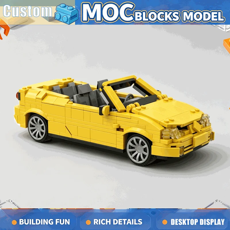 562PCS Compact Convertible Coupe Car Model Building Blocks DIY Assembly Creative Technology Vehicle Collection Display Toy Gift