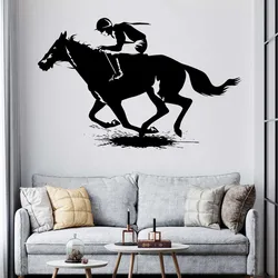 Adesivi murali da corsa di cavalli da equitazione Sport equestri Corse da corsa Stables Decor Decalcomanie in vinile Casa Camera da letto Soggiorno Vestire