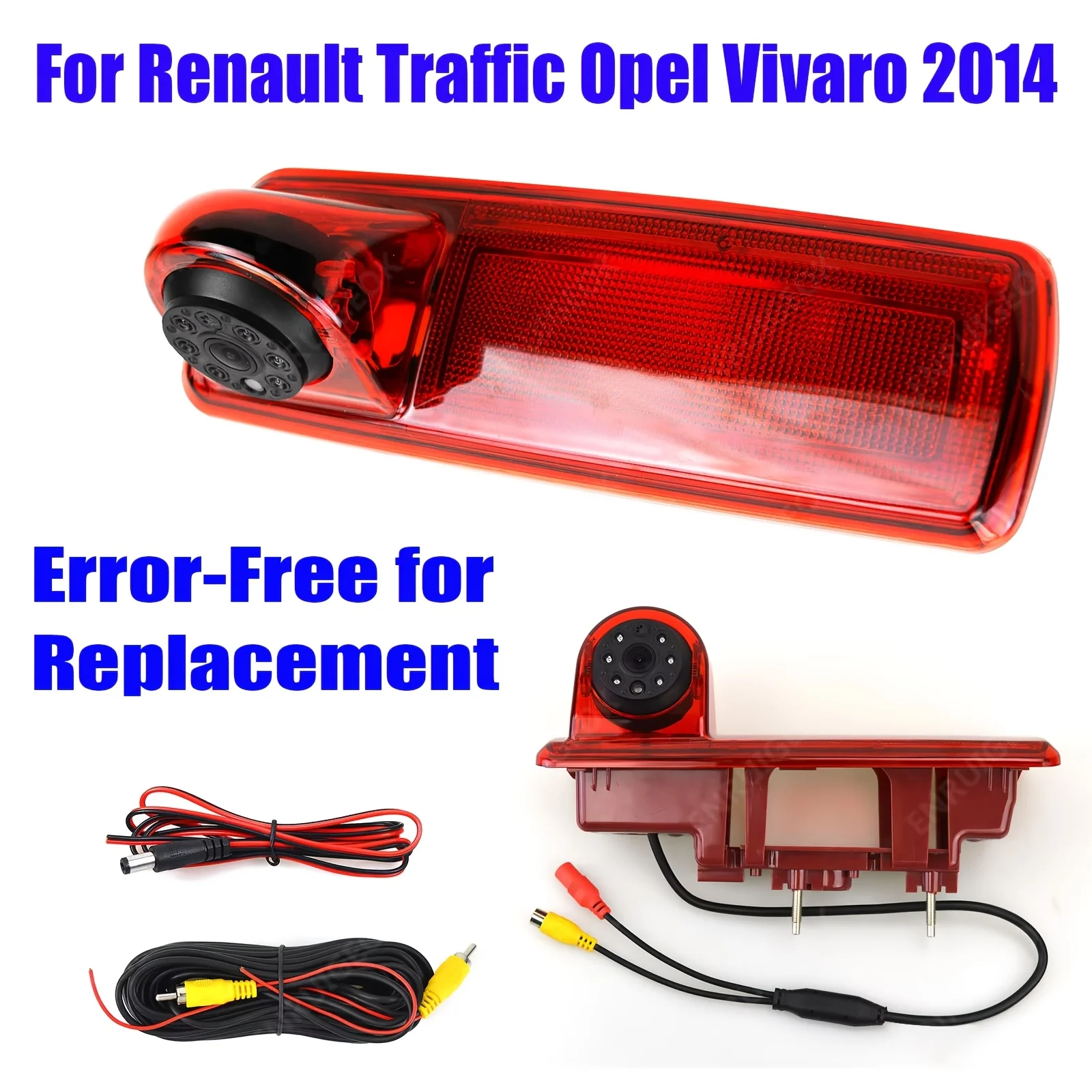 

Error Free Backup Rear View Camera, Pre-Assembled Direct Replacement for Renault Trafic/Opel Vivaro 2014. Wide Angle Lens