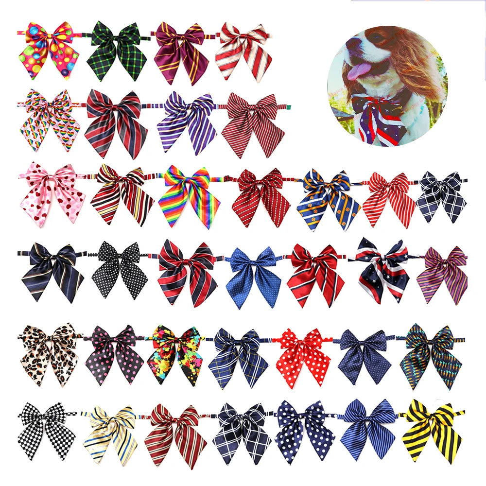 

50/100pcs Big Dog Tie Wholesale Pet Dog Bowtie Neckties Pet wedding decoration Dog Collar Bow Tie Pet Supplies Dog Accessories