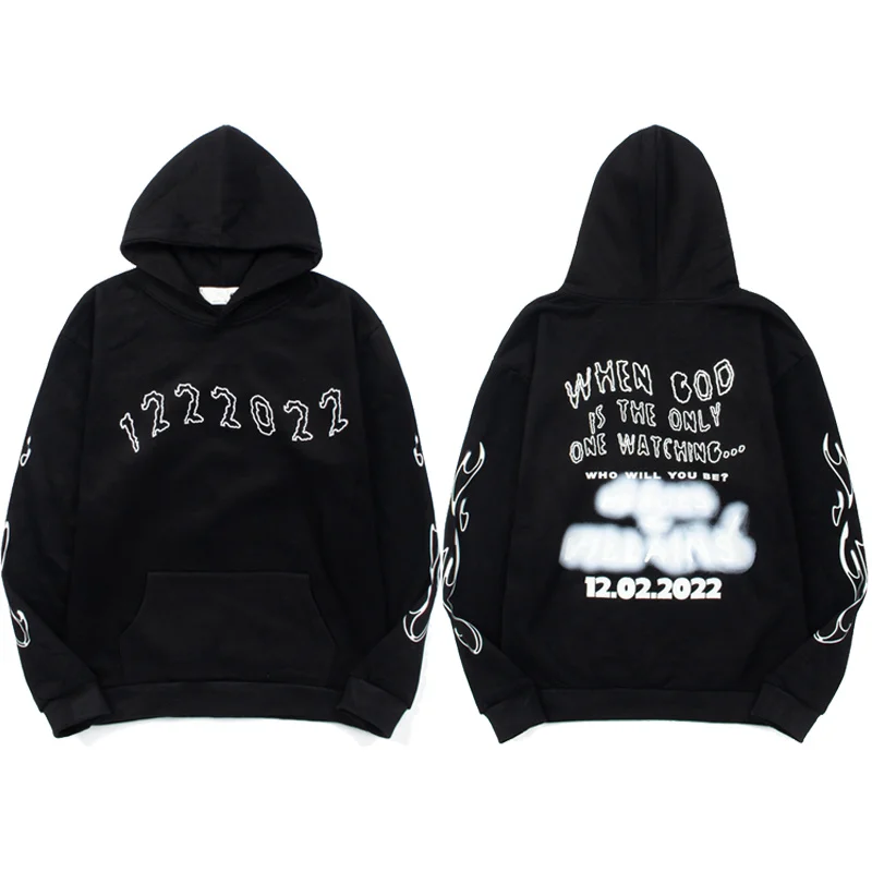 

Kanye Digital Printed Hoodie Men Women Casual Black Fleece Sweatshirts