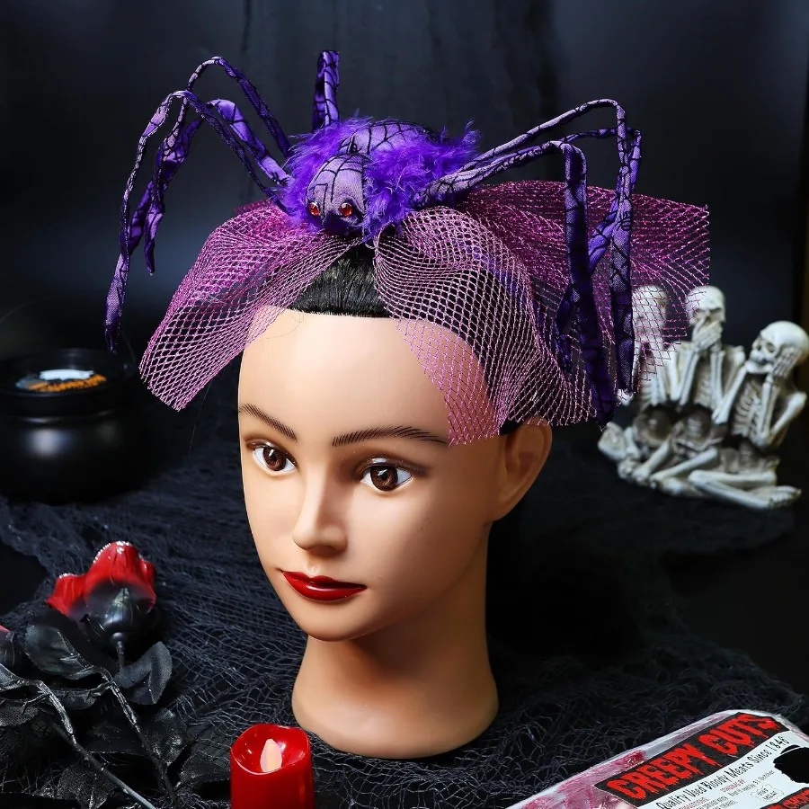 2025 عصابة رأس على شكل عنكبوت للهالوين فستان مُصمم حسب الطلب إكسسوار للشعر لملابس الحفلات مقاس واحد يناسب الأكثر مثالية لـ Themed E