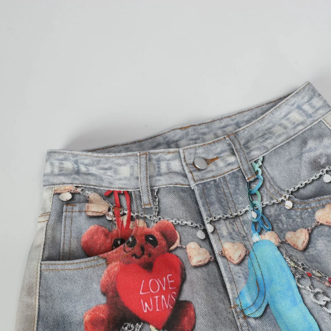 남성 하이 스트리트 그래피티 힙합 청바지 패션 스트릿웨어 페인티드 데님 트라우저 워싱 프린트 그래피티 진 스트레이트 핏