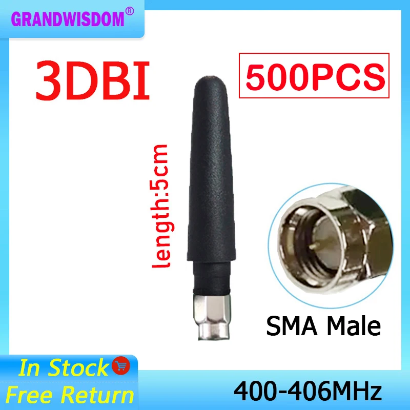 400MHz Antenna 3dbi 500p SMA Male Connector folding 400 mhz IOT antena nickel plated directional elbow wireless Receiver Lorawan