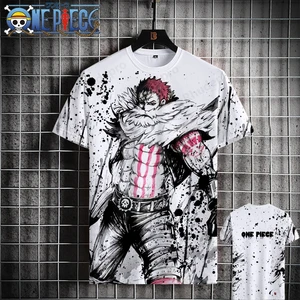Ruffy One-Stück Kurzarm T-Shirt für Männer und Frauen, Top Co-Brand, 3D-Druck, Sommer, Neu, Assolon Animation, 2024 8 Hauptverkauf Luffy Dressrosa Shirt - №3