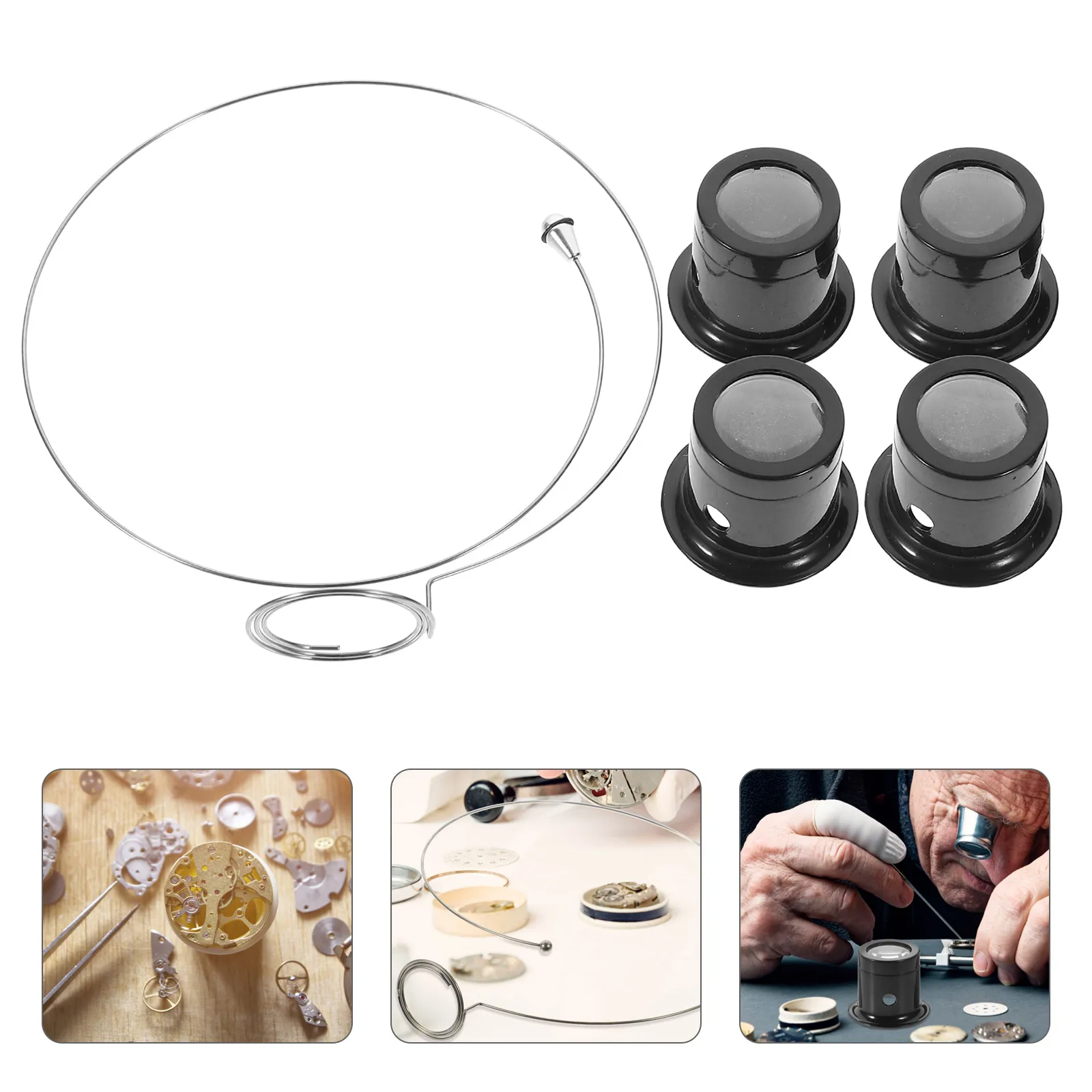 

1Set 10x Practical Repairing Magnifier Head-Mounted Loupe for Watch Repair Jeweler Identification Multifunctional Magnifying