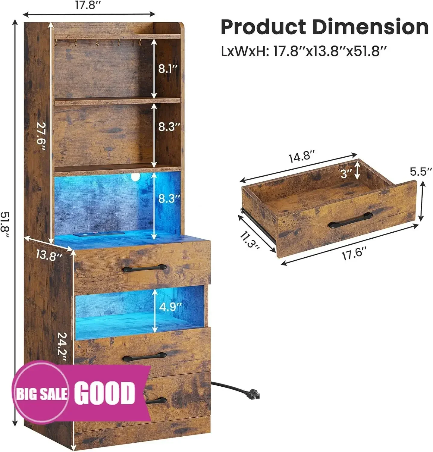 New! Tall Nightstan…