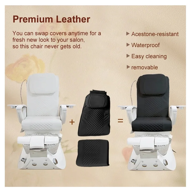 Classic Electric Manicure Pedicure Chair with Drain Pump & Magnetic Pump for Nail Spa Spa Furniture Whirlpool Whirlpool Function
