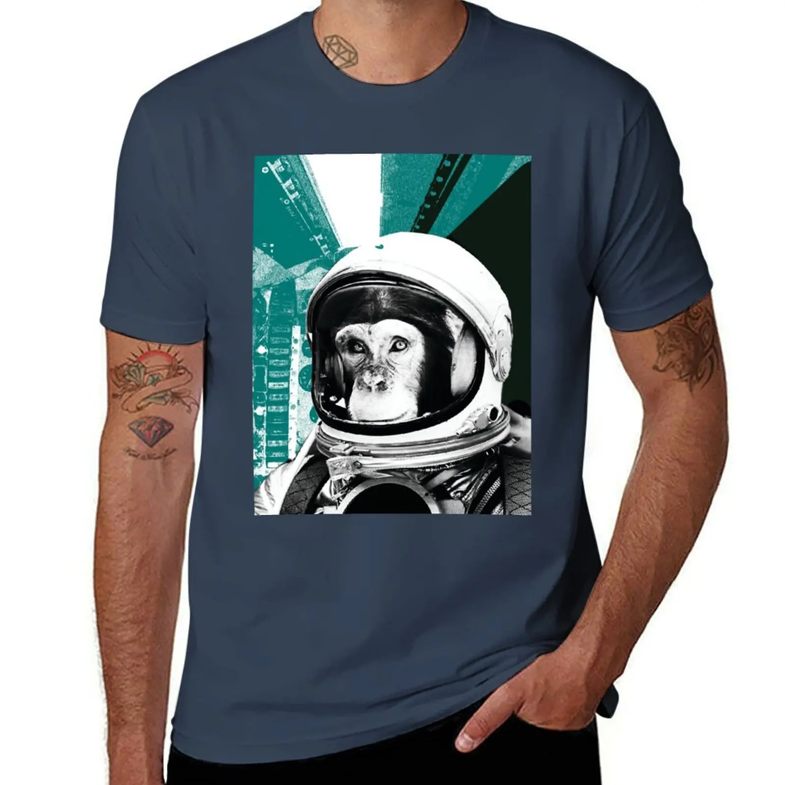 

Space Chimp T-Shirt Classic Crew Neck Cotton T-Shirt