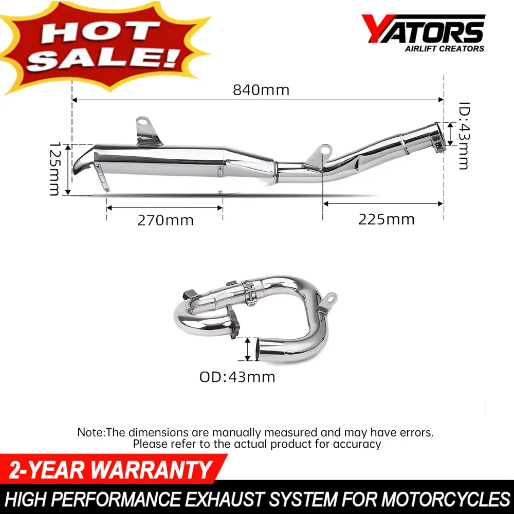 Motorcycle Full Exhaust System for YZ250F 2019-2026 YZ250FX YZF250 WR250F 2020-2026 XXF250 2021-2026 Exhaust Muffler Pipe