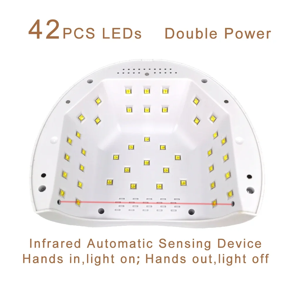 80w 2 em 1 secador de unhas 42led lâmpada uv cura gel unha polonês com sensor movimento manicure pedicure ferramenta salão beleza