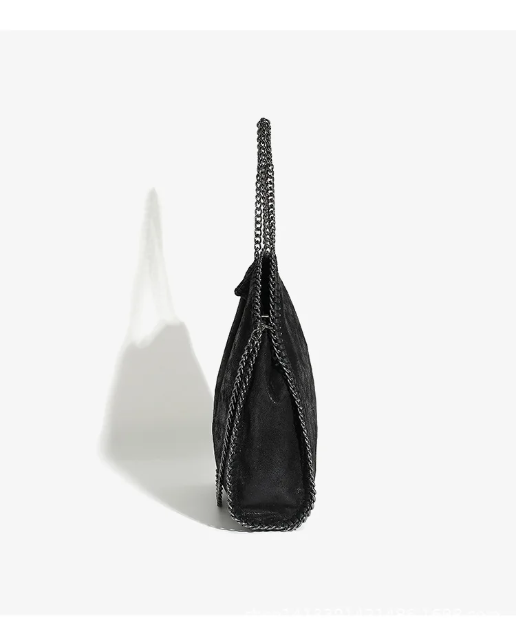Mode frauen Kette Schulter Tasche Vintage Große Kapazität Umhängetasche Weibliche Faltbare Einfarbig Handtaschen Einkaufstaschen – Detail 32