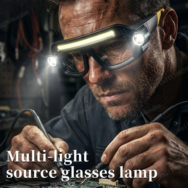 Multifunctional glasses light USB charging long battery life lithium battery outdoor hiking head-mounted lighting