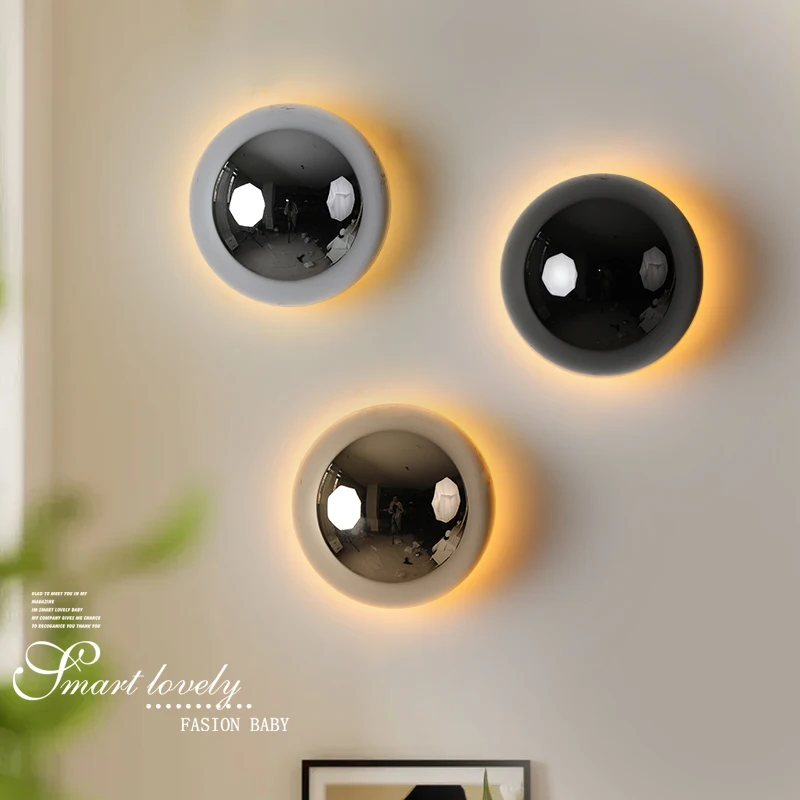 

Bauhaus Round Wall Lamps Black Gold Silver Living Room Background Wall Light Nordic Bedside Wall Lights for Hallway Stair Aisle