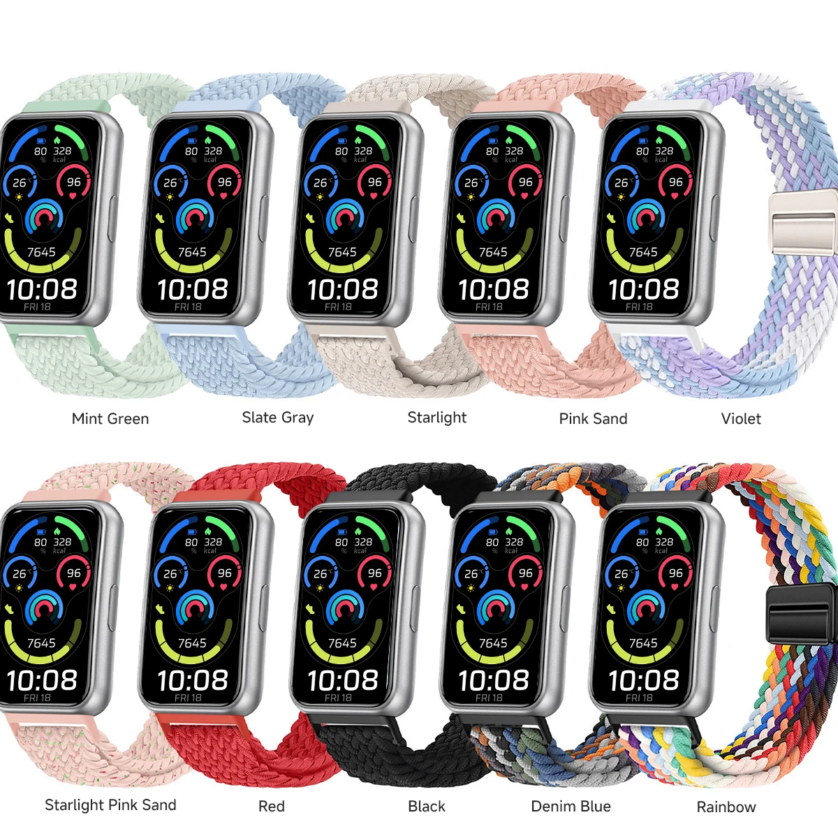 Nylon Braided Strap for Huawei Band 11/11NFC Soft Comfortable Magnetic Buckle Watchband for Huanwei 11Pro/11Pro NFC Accessories