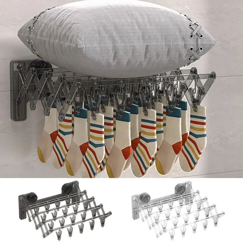 

Suction Cup Sock Hanger Clip Wall Mounted Clothespins for Socks Gloves Towels Household Supplies Space-Saving Multipurpose Rack