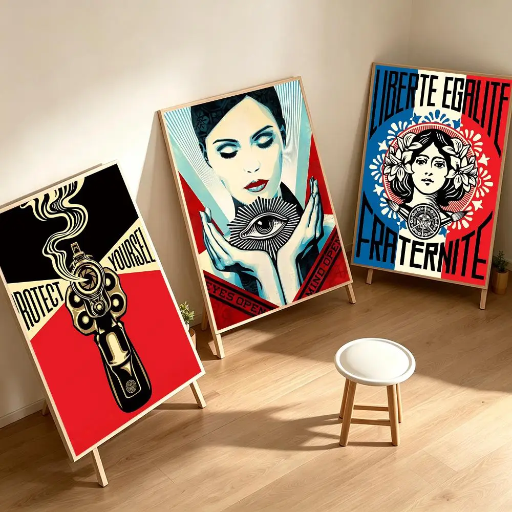 Art Shepard Fairey Poster Poster HD Printing Cozy Healing Style Wall Art Home Decor For Living Room Bedroom Gift