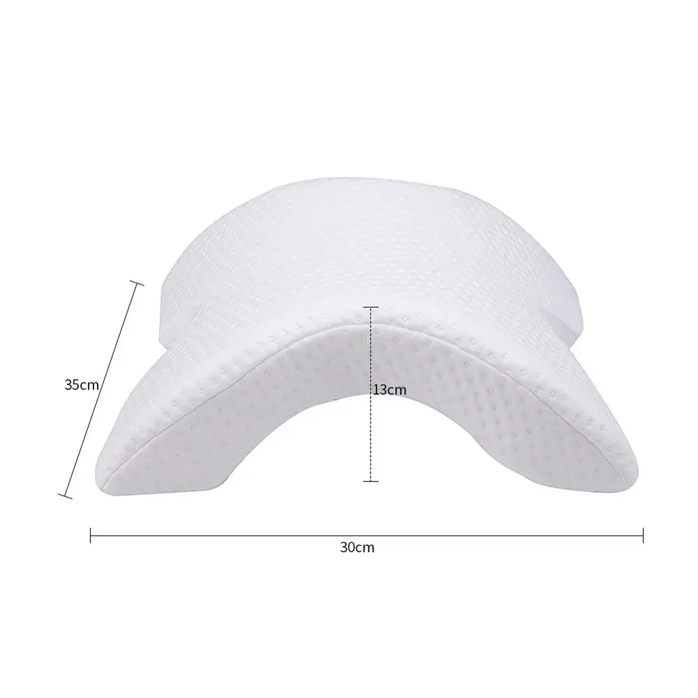 Arch U-Shaped Curved Memory Foam Sleeping Neck Cervical Pillow with Hollow Design Arm Rest Hand Pillow for Couple Side Sleepers