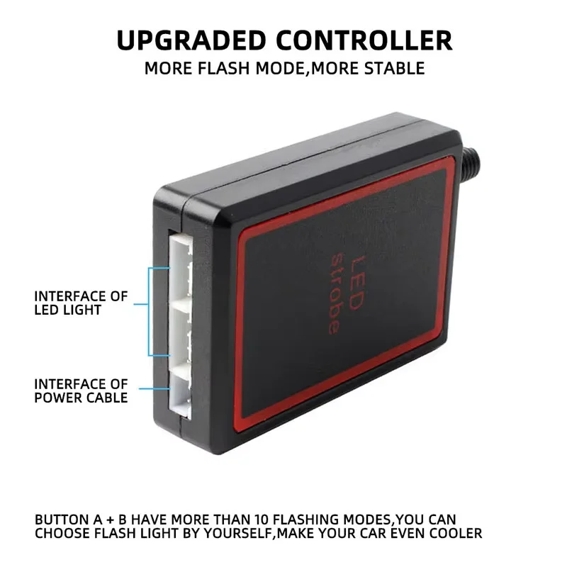 Car Front Grille Strobe Police Lights 4 In 1 Red Blue Flash Warning Emergency Lamp With Wireless Remote Control for Truck Van