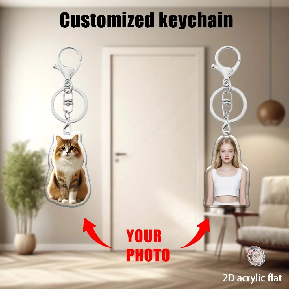 

1pc/3pcsCustom photo keychain, can be customized for family and friends and other photos, perfect for family and friends
