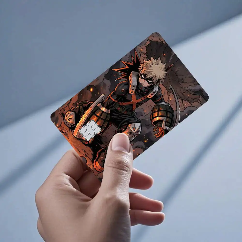 Anime Characters B-Bakugo K-Katsuki 4pcs 1Set Card Stickers Small Waterproof Chip 4PCS Card Sticker Anti-Scratch