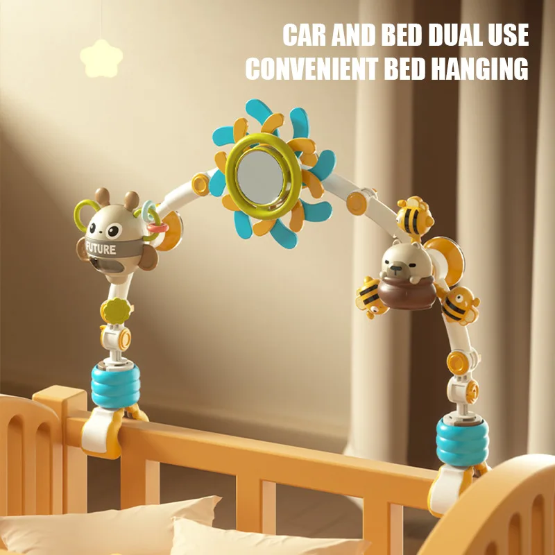 ベビーカー用おもちゃ ベビーベッドモバイル ベビーベッドベル ベビーベッド用ガラガラおもちゃ 0-36ヶ月 ベビーモバイル 蜂 動物型 吊り下げおもちゃ ベビー