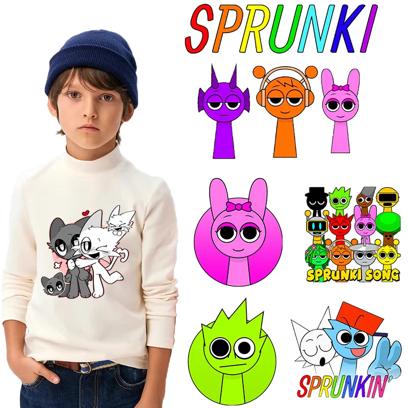 Sprunki Heat Transfer Stickers Sticker Cute Cartoon Printing Used for DIY Clothes Bags Hats Vogue Convenient Child Birthday Gift