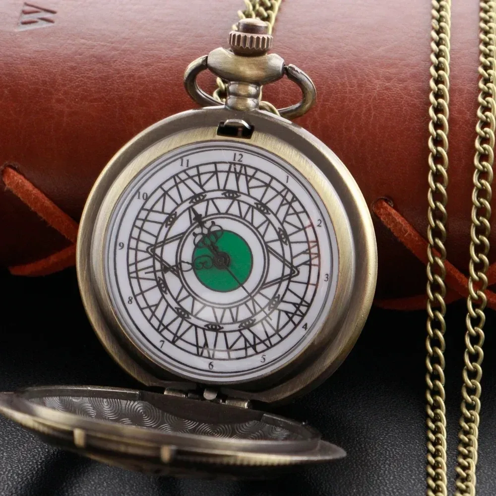 الإبداعية خمر الجوف العين قلادة كوارتز ساعة تذكارية سترة سلسلة ساعة الجيب مع هدية شخصية