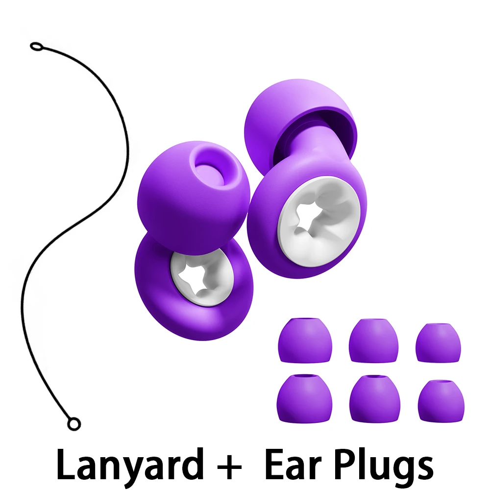 Daytime Sleeping Earplugs with Lanyard - Soft Silicone Ear Blocks for Noise Reduction Ideal for Night Shift Workers