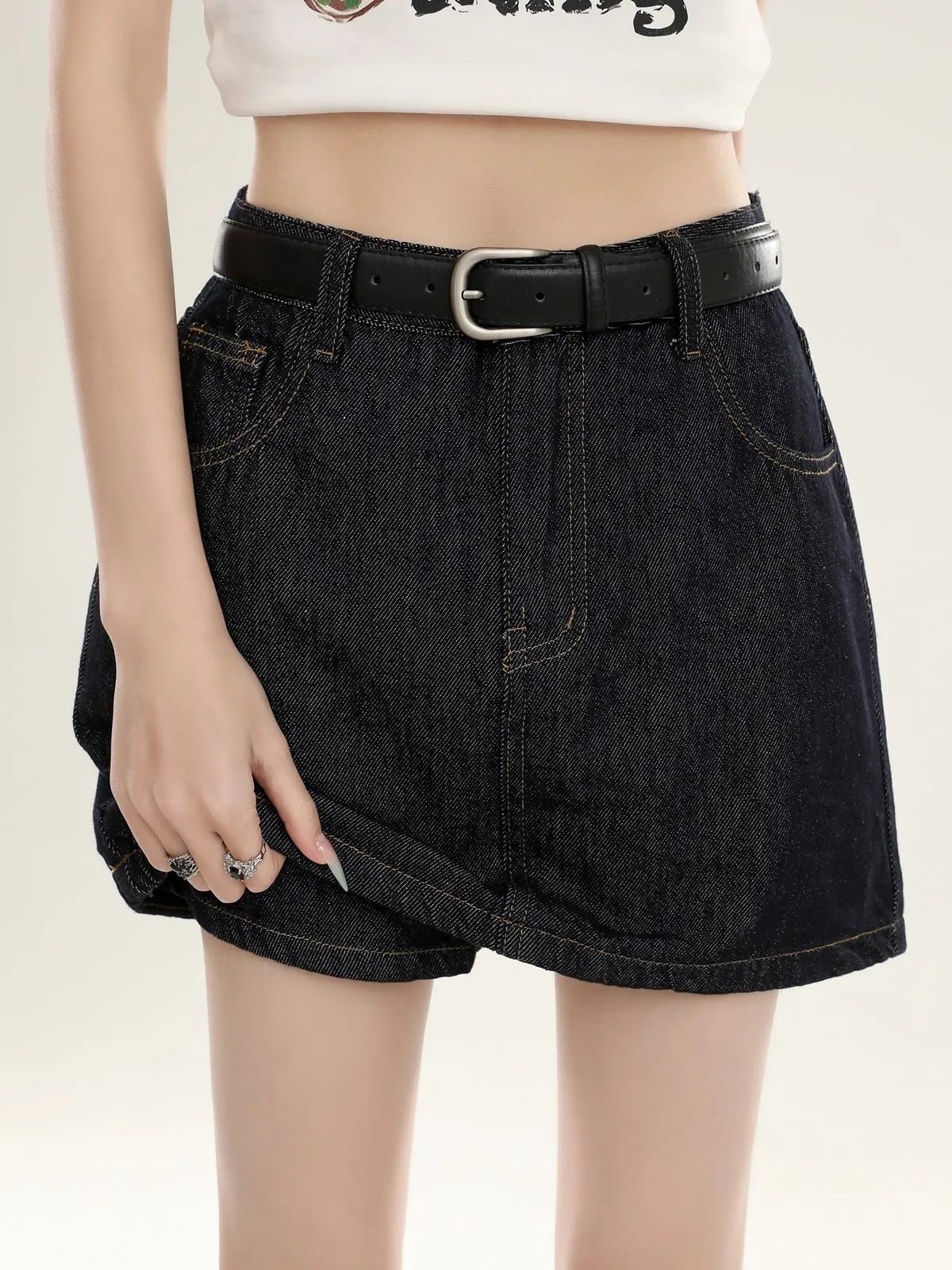 ZHISILAO High Waist A-line Denim Skirt Women Vintage Straight Jeans Mini Skirt Summer 2024