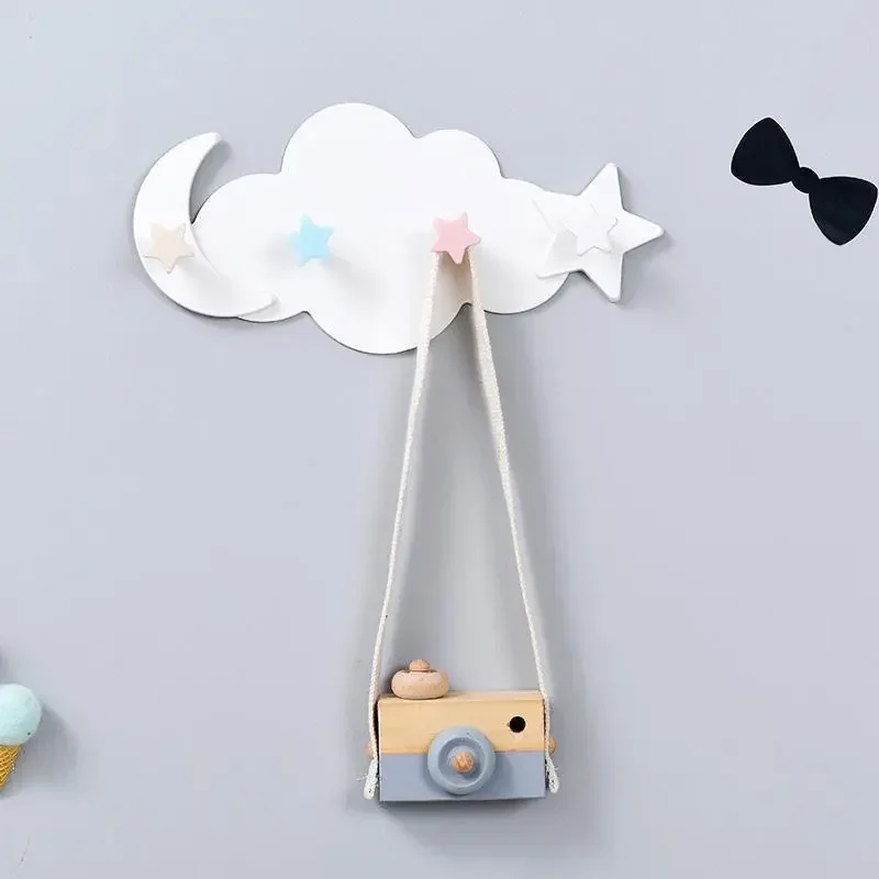 1Pc Cloud Star MoonShaped Hooks Nail-free Wall Clothes Hooks Room Decorative Key Hanger Wall