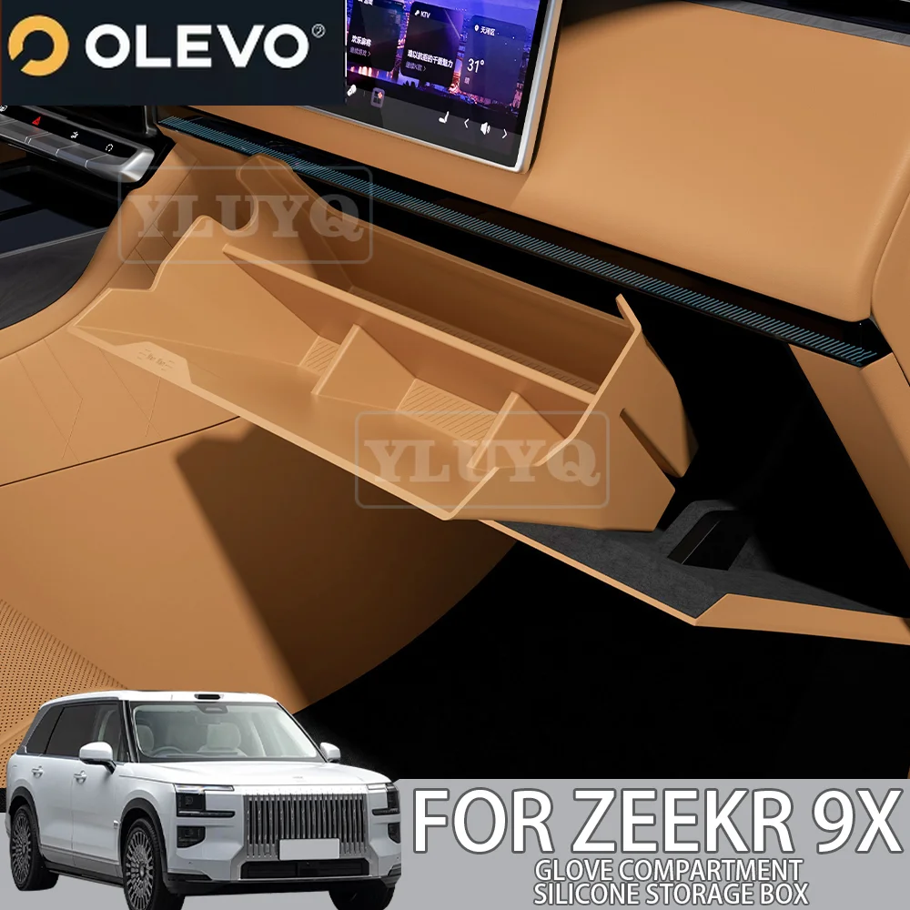 2026 2026 ZEEKR 9X Front Passenger Glove Box Storage Organizer Silicone Storage Box Interior Modification Accessory