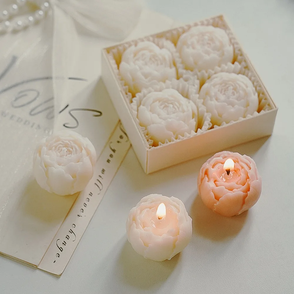 3D Blütenknospen-Silikonform für Kerzen, Pfingstrose, Rose, Mehrschichtige Blütenknospe, Handgemachte Seife, Harz, Gipsform, Bastelwerkzeug, DIY-Geschenke, Hochzeit