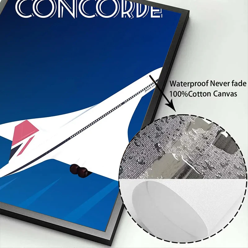 الحديثة الحد الأدنى كونكورد طائرة الملصقات عالية السرعة الطيران يطبع طائرة المدنية حائط لوح رسم صور ديكور غرفة المنزل