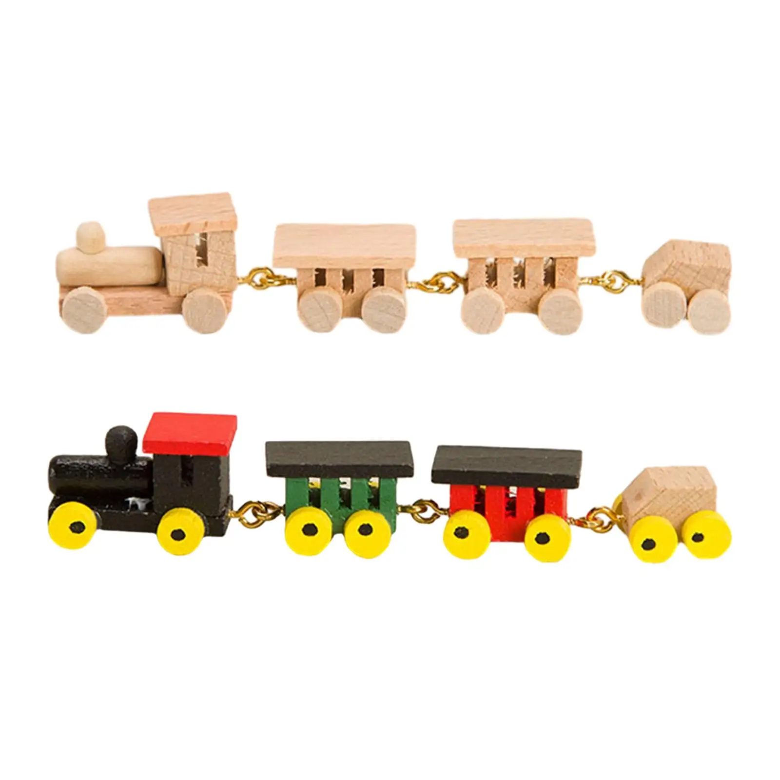 1:12 Dollhouse Miniature Locomotive Dioramas Simulation Steam Train Mini Wooden Train Toy for DIY Scenery Architectural Layout